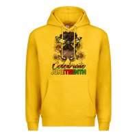 Lemon celebrate juneteenth black woman bun Premium Hoodie - HRA Design Shop