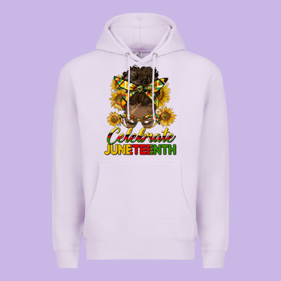 Celebrate Juneteenth Black Woman Bun Premium Hoodie Designed By Hra Design Shop