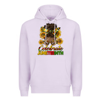 Lilac celebrate juneteenth black woman bun Premium Hoodie - HRA Design Shop