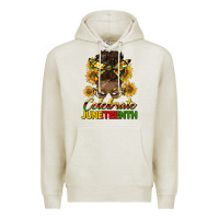 Oatmeal Heather celebrate juneteenth black woman bun Premium Hoodie - HRA Design Shop