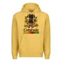 Antique Gold celebrate juneteenth black woman bun Premium Hoodie - HRA Design Shop