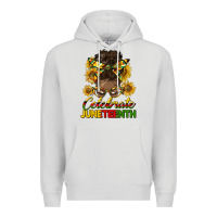 Dove Grey celebrate juneteenth black woman bun Premium Hoodie - HRA Design Shop