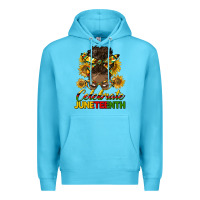 Ocean Blue celebrate juneteenth black woman bun Premium Hoodie - HRA Design Shop