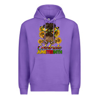 Purple celebrate juneteenth black woman bun Premium Hoodie - HRA Design Shop