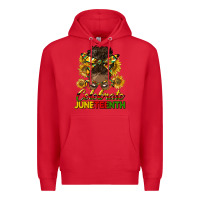 Red celebrate juneteenth black woman bun Premium Hoodie - HRA Design Shop