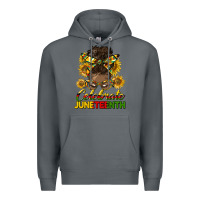 Rock celebrate juneteenth black woman bun Premium Hoodie - HRA Design Shop
