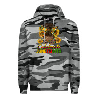 Slate Camo celebrate juneteenth black woman bun Premium Hoodie - HRA Design Shop