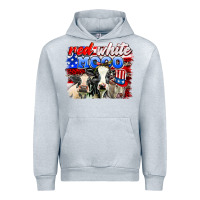Heather Grey red white moo Urban Hoodie - AdoDesignShop
