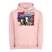 Pigment Salmon red white moo Urban Hoodie - AdoDesignShop