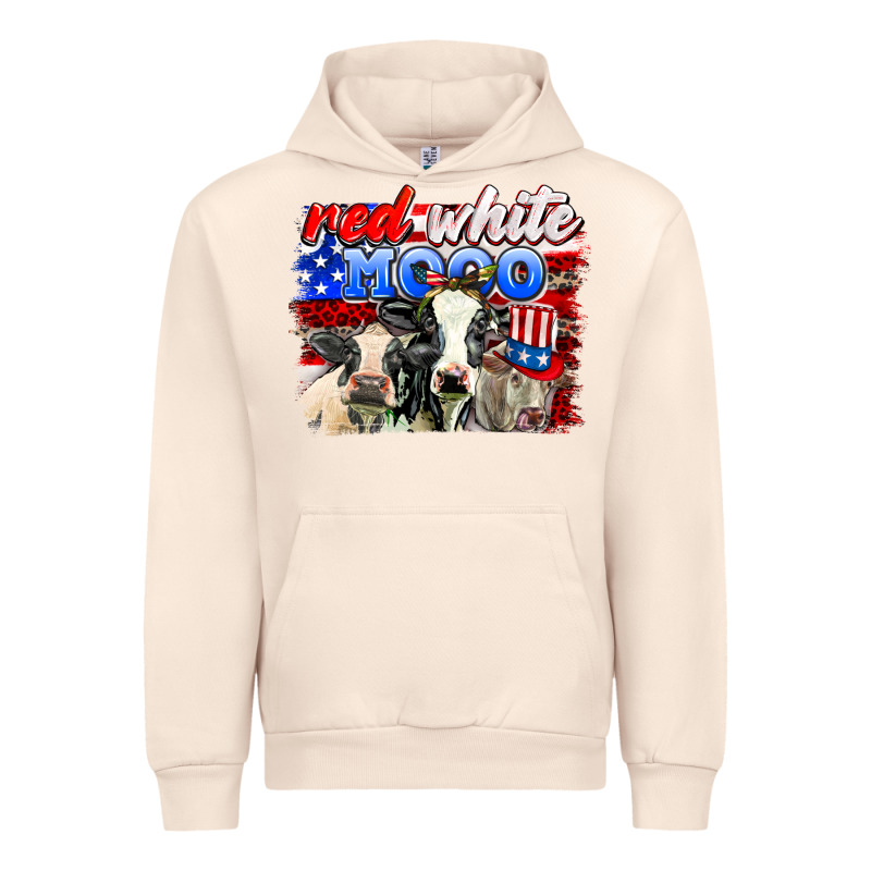 Red White Moo Urban Hoodie by AdoDesignShop | Teevron