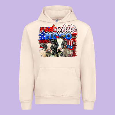 Red White Moo Urban Hoodie Designed By Adodesignshop