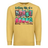 Antique Gold battery life of a nurse Premium Sweatshirt - RanaPortraitStore