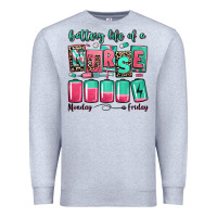 Heather Grey battery life of a nurse Premium Sweatshirt - RanaPortraitStore