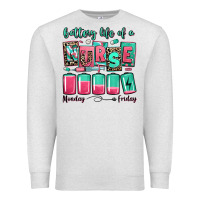 Oatmeal Heather battery life of a nurse Premium Sweatshirt - RanaPortraitStore