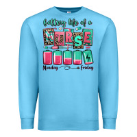 Ocean Blue battery life of a nurse Premium Sweatshirt - RanaPortraitStore