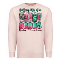 Pale Pink battery life of a nurse Premium Sweatshirt - RanaPortraitStore