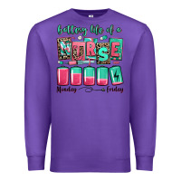 Purple battery life of a nurse Premium Sweatshirt - RanaPortraitStore