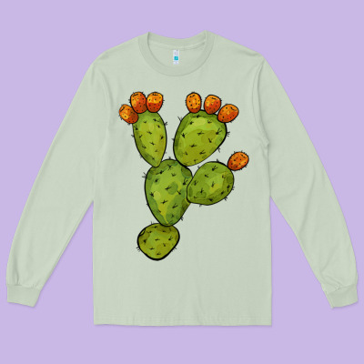 Cactus Long Sleeve Tee Designed By Barkaloodesign