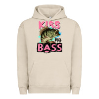 Pigment French Oak kiss my bass Urban Hoodie - JahusDesignShop