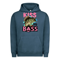 Pigment Midnight Navy kiss my bass Urban Hoodie - JahusDesignShop