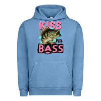 Pigment Pebble Blue kiss my bass Urban Hoodie - JahusDesignShop
