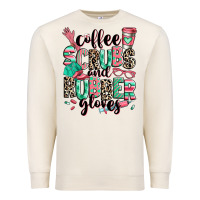 Sandshell coffee scrubs and rubber gloves Premium Sweatshirt - RanaPortraitStore