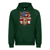 Forest Green deer american flag Urban Hoodie - JahusDesignShop