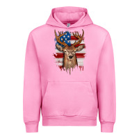Fuchsia Pink deer american flag Urban Hoodie - JahusDesignShop
