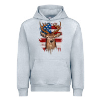 Heather Grey deer american flag Urban Hoodie - JahusDesignShop