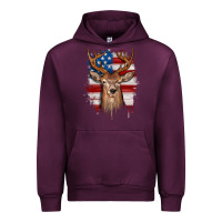 Mauve Wine deer american flag Urban Hoodie - JahusDesignShop
