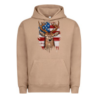 Pigment Burro deer american flag Urban Hoodie - JahusDesignShop
