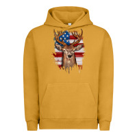 Pigment Peanut Butter deer american flag Urban Hoodie - JahusDesignShop