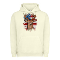 Pigment Pistachio deer american flag Urban Hoodie - JahusDesignShop