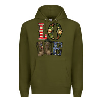 Army Green loce army Premium Hoodie - CowhideDigitalArt