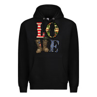 Black loce army Premium Hoodie - CowhideDigitalArt