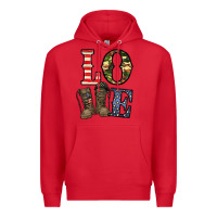 Red loce army Premium Hoodie - CowhideDigitalArt