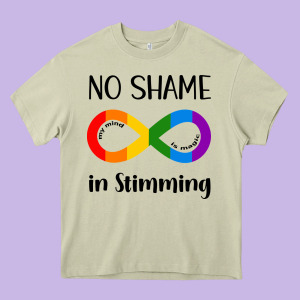 No Shame Stimming Heavy Core Tee Designed By Cowhidedigitalart