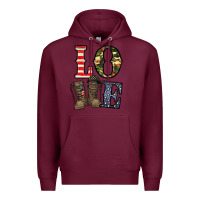 Burgundy loce army Premium Hoodie - CowhideDigitalArt