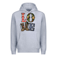 Heather Grey loce army Premium Hoodie - CowhideDigitalArt