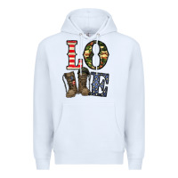 White loce army Premium Hoodie - CowhideDigitalArt