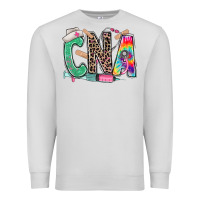 Dove Grey cna nurse tie dye leopard Premium Sweatshirt - RanaPortraitStore