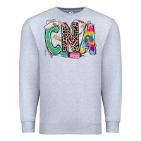 Heather Grey cna nurse tie dye leopard Premium Sweatshirt - RanaPortraitStore