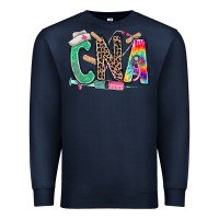 Navy cna nurse tie dye leopard Premium Sweatshirt - RanaPortraitStore