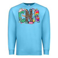 Ocean Blue cna nurse tie dye leopard Premium Sweatshirt - RanaPortraitStore