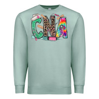 Seafoam cna nurse tie dye leopard Premium Sweatshirt - RanaPortraitStore