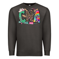 Smoke cna nurse tie dye leopard Premium Sweatshirt - RanaPortraitStore