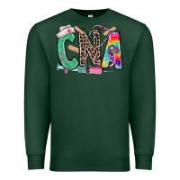 Sports Green cna nurse tie dye leopard Premium Sweatshirt - RanaPortraitStore