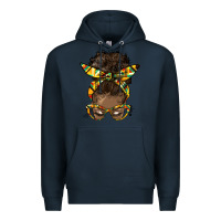 Navy afro bun Premium Hoodie - HRA Design Shop