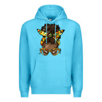 Ocean Blue afro bun Premium Hoodie - HRA Design Shop