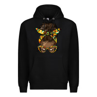 Black afro bun Premium Hoodie - HRA Design Shop